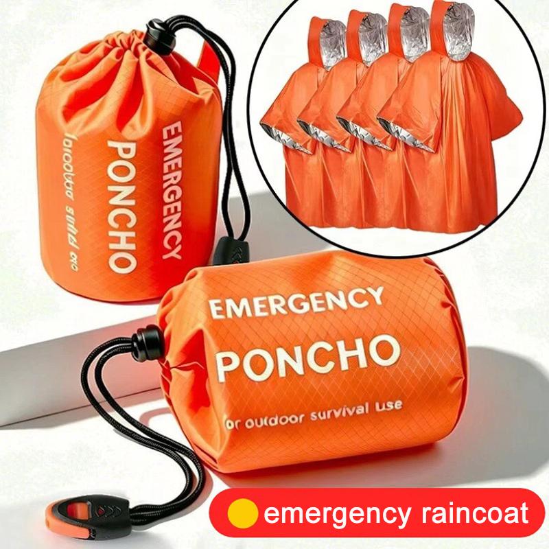 휴대용 비상용 우비 세트: 방수 후드형 우비, 비를 막 - Emergency Poncho Rain 리뷰 및 가격